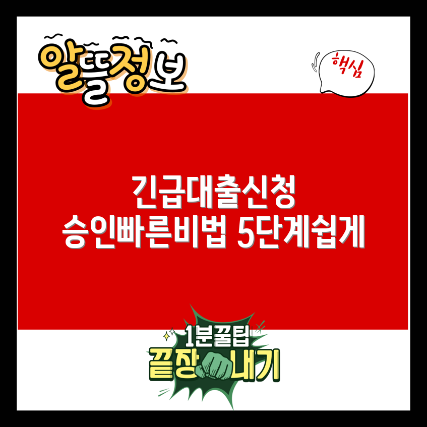 긴급소액대출, 빠르게 승인받는 5단계