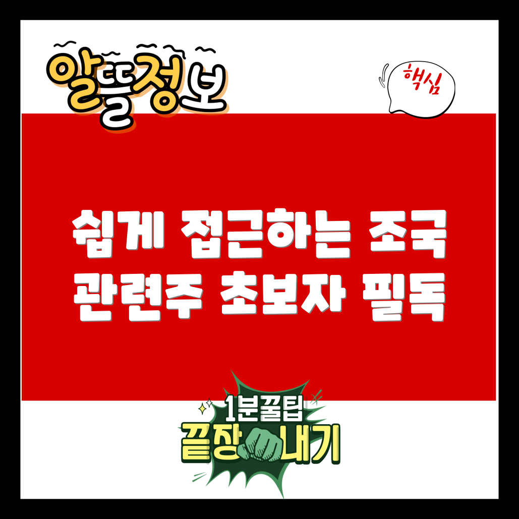 초보자도 쉽게 접근하는 조국 관련주