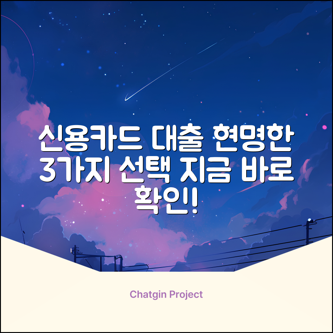 신용카드사용자대출: 3가지 현명한 선택