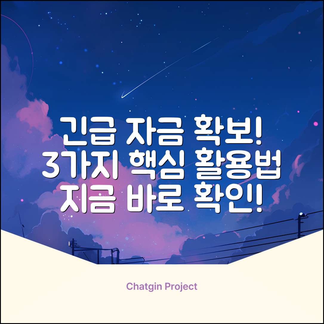 긴급생활자금대출, 3가지 핵심 활용법