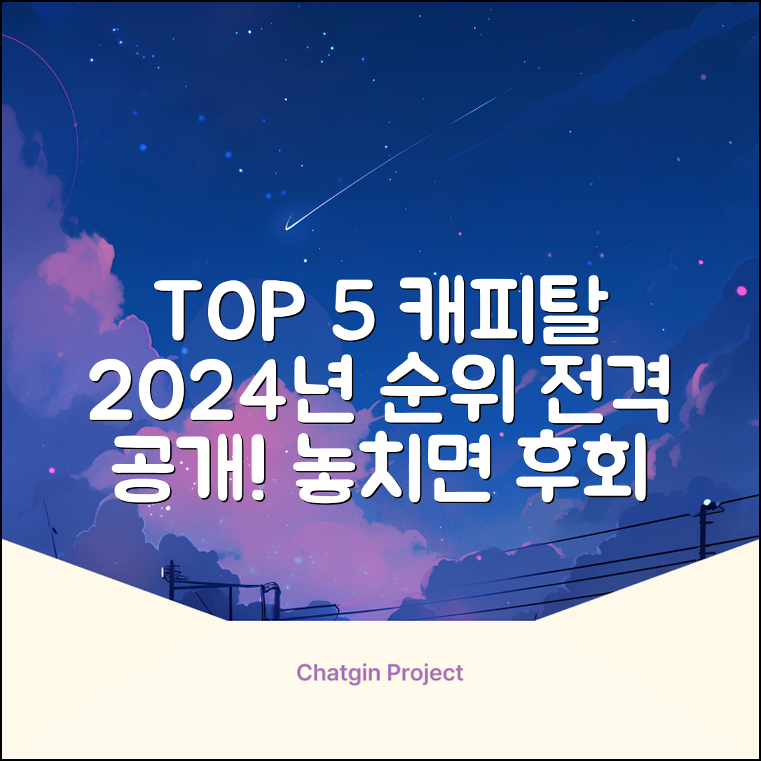 2024년 캐피탈 순위 TOP 5 전격 공개!