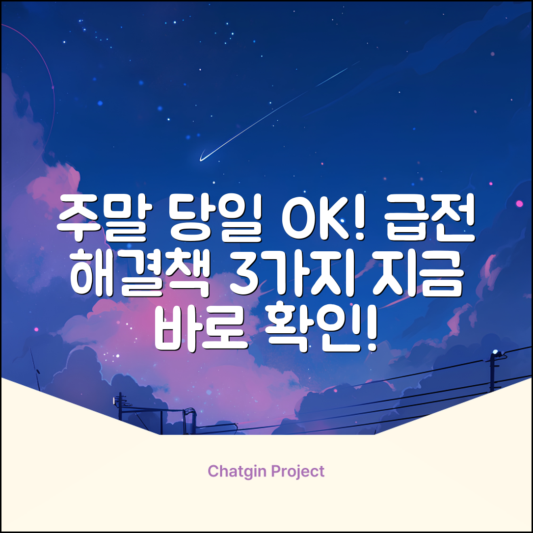 주말 당일 대출, 3가지 급한 해결책!