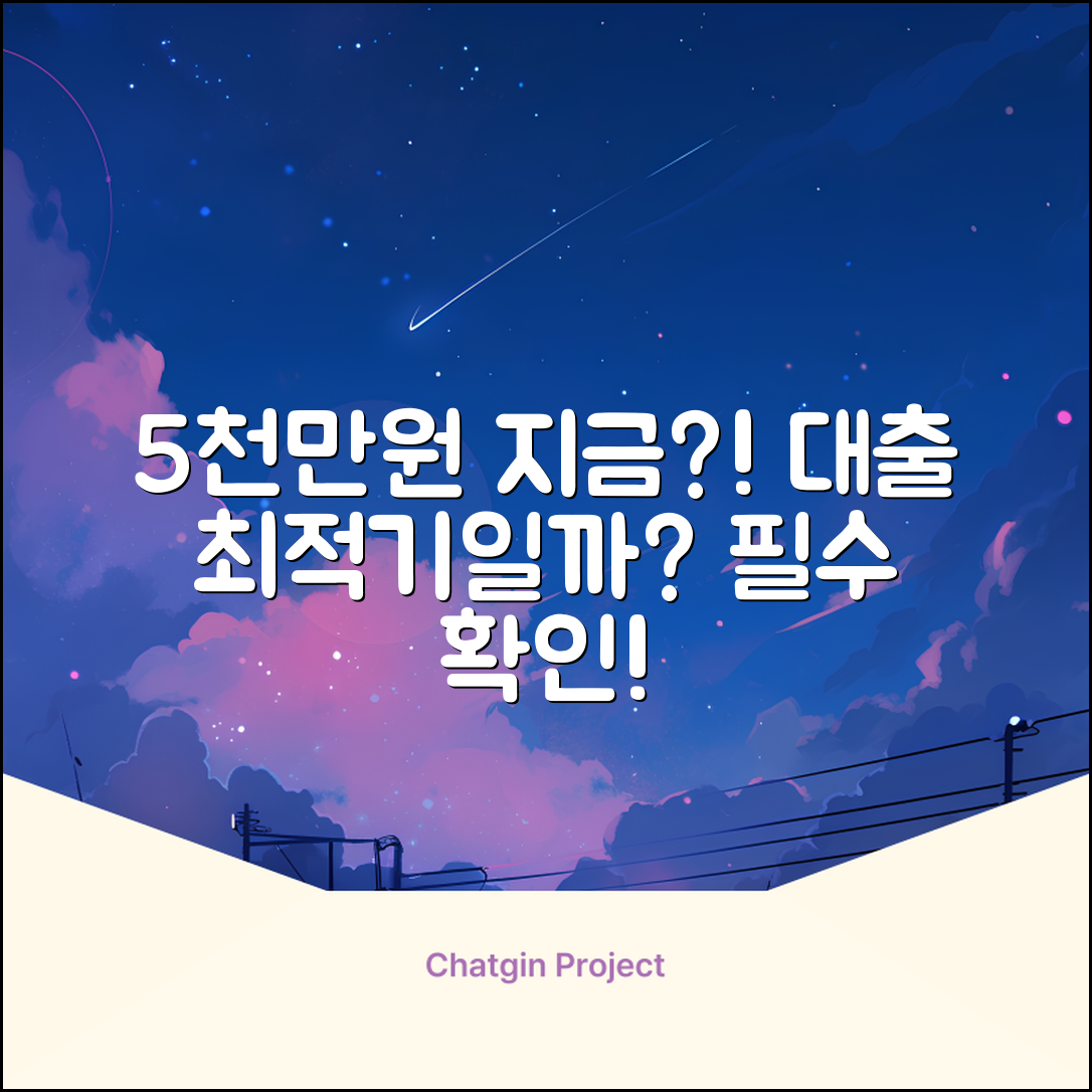5천만원 대출, 지금이 최적기일까?