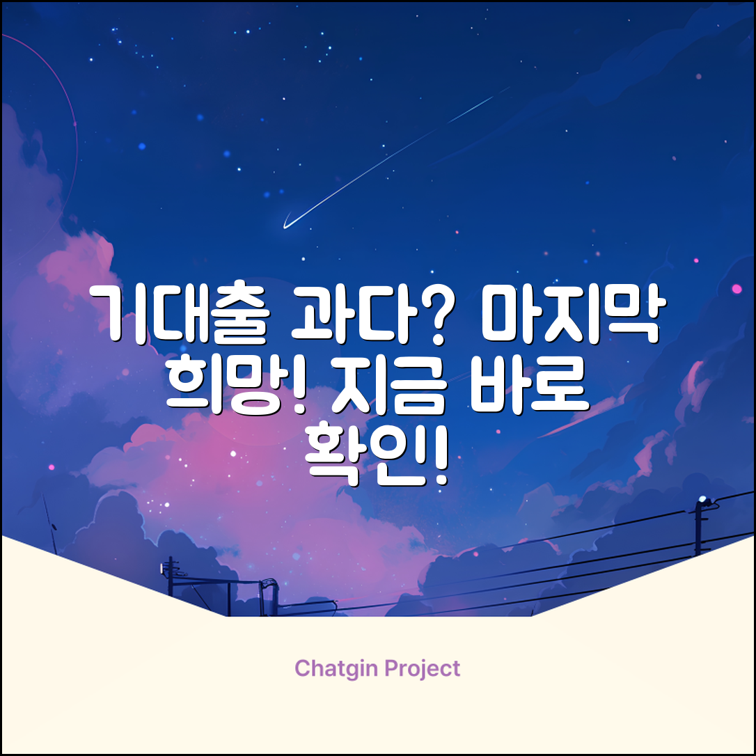 기대출과다자대출, 혹시 방법이 없을까?
