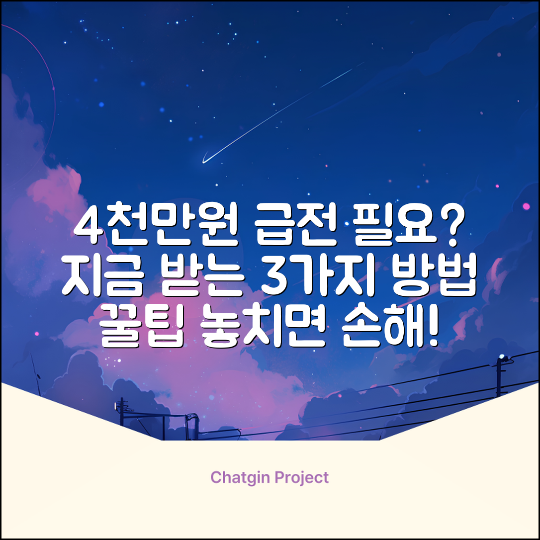 4천만원 대출, 지금 받는 3가지 방법