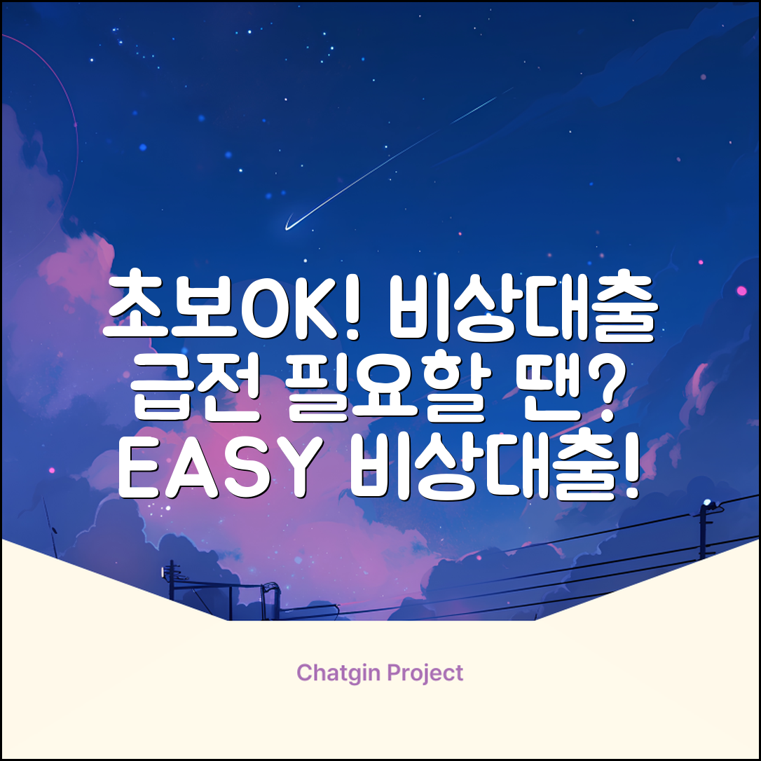 초보도 OK! 비상대출, 쉽게 받는 법