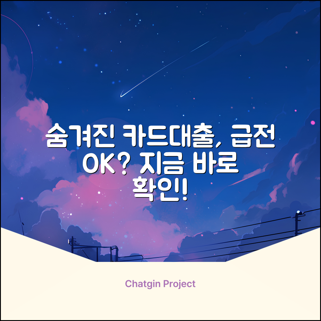 숨겨진 카드소지자대출, 급전 해결?