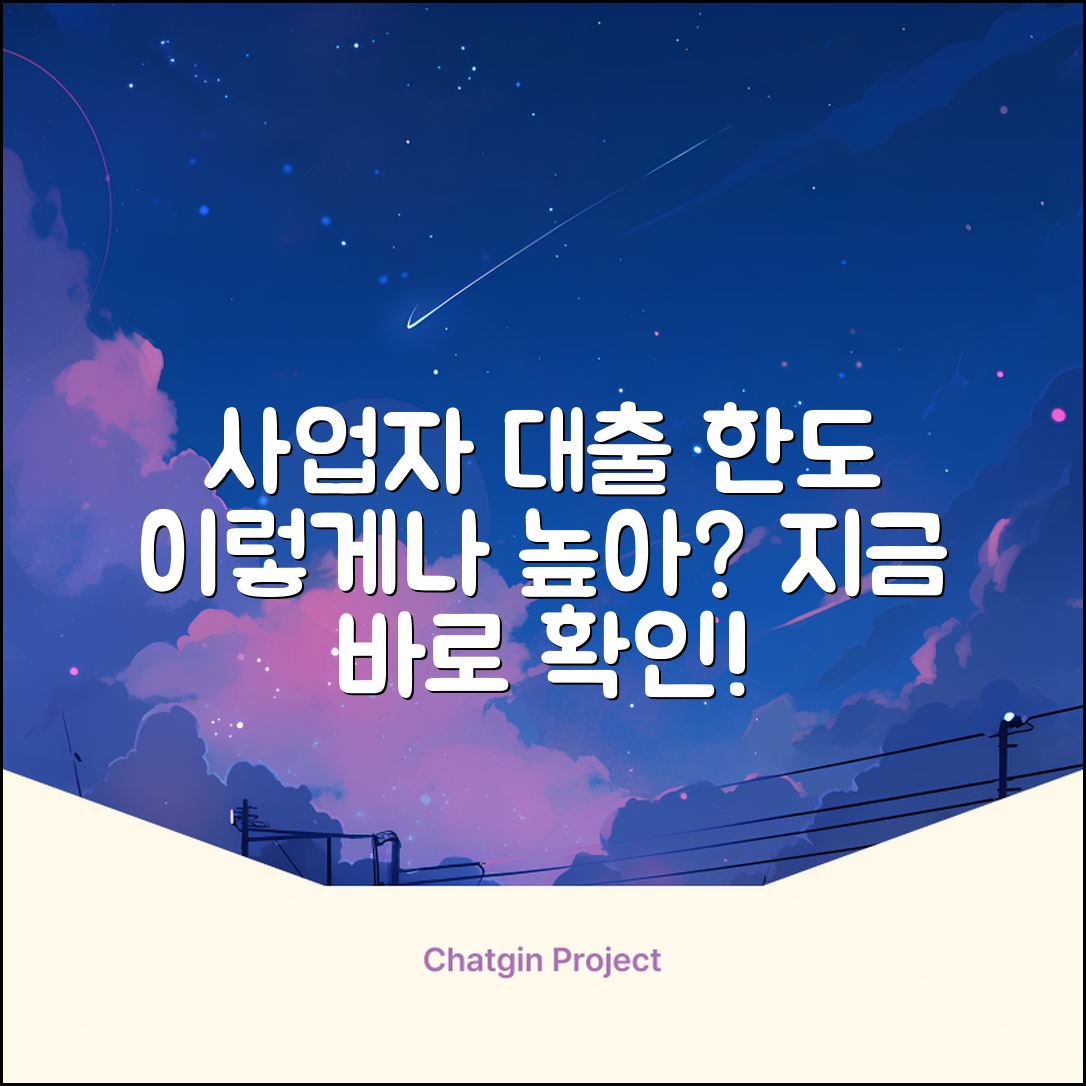 사업자대출한도, 이렇게나 높았어?